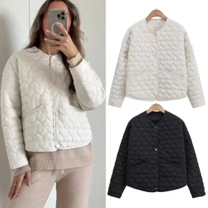 TRAF 2024 Women's Winter Jacket Autumn Outerwears Quilted Jacket Woman Coat Black White Lightweight Padded Jackets Parkas