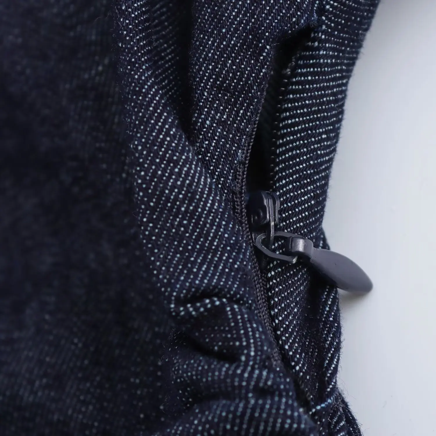 ETJ 2025 traf Spring New 1975 series denim MIDI dress with lapel side zipper fashion wrinkle waist slim elegant dress - Image 5