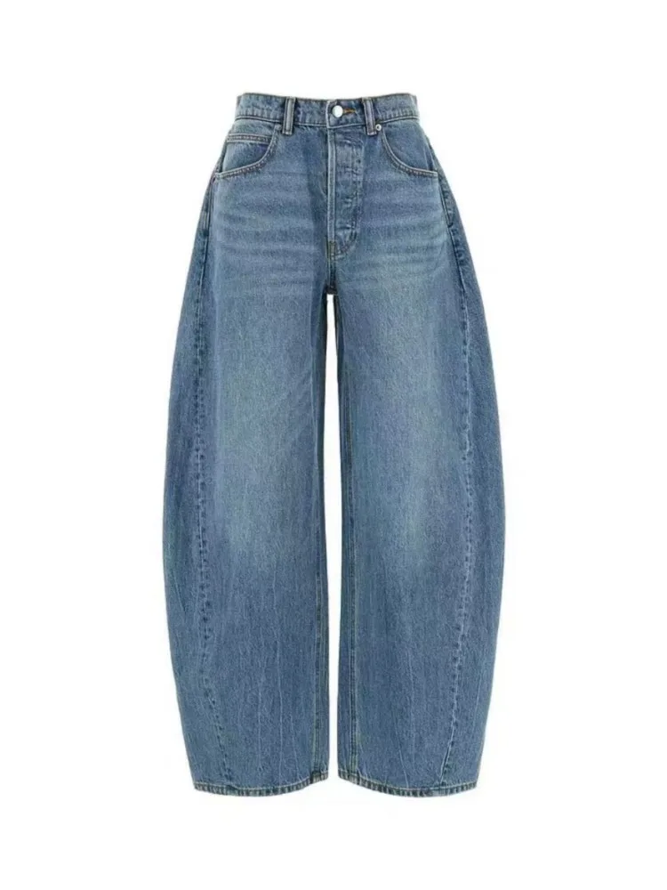 High Waist Wide Leg Jeans Women's Loose Floor-Length Diamond-Encrusted Straight Cut Bootcut Denim Pants Spring Summer - Image 6