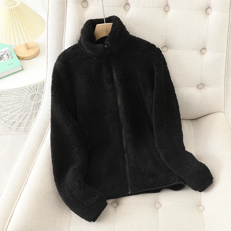 Women's Fleece Coat Winter Warm Thicken Jacket Two-Sided Wear Double-Sided Velvet Coral Fleece Coats Polar Fleece Jackets - Image 6