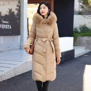 Winter Hooded Long Down Cotton Coat Women's Trendy Double-sided Padded Jacket Thick Warm Women's Clothing