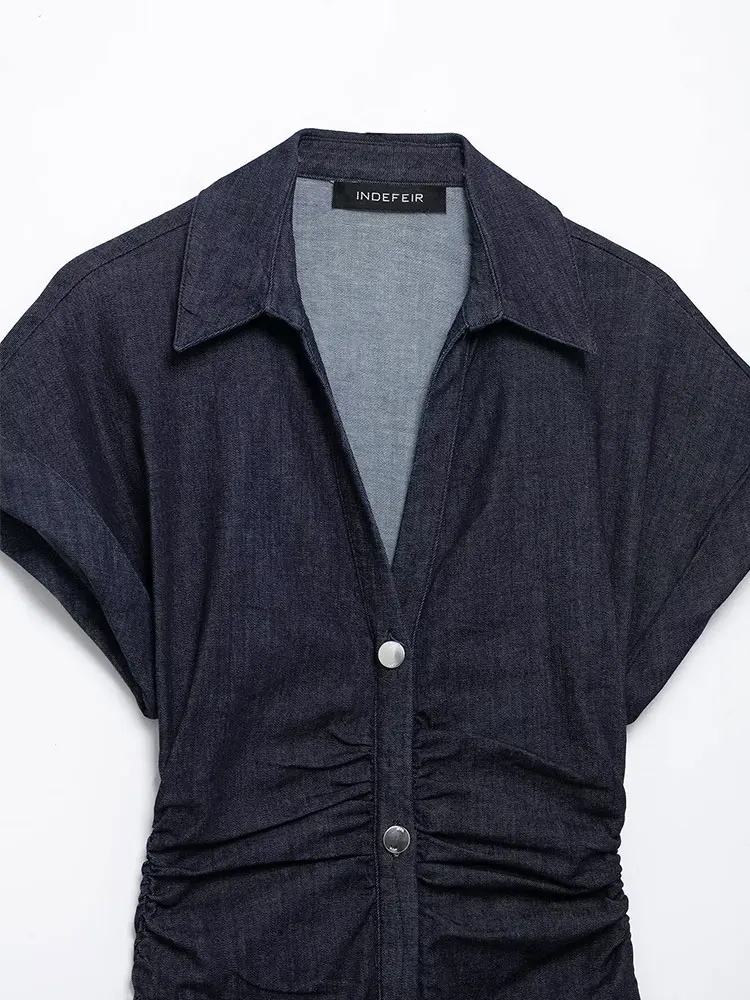 NLZGMSJ 2025 Spring Sleeveless Denim Midi Dress Women Button Long Dress Woman Dresses for Women Streetwear Basic Casual Dress - Image 3