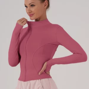 Fitfemme Sports Jacket Women Zip Fitness Yoga Shirt Winter Warm Gym Top Activewear Running Coats Workout Clothes For Cycling