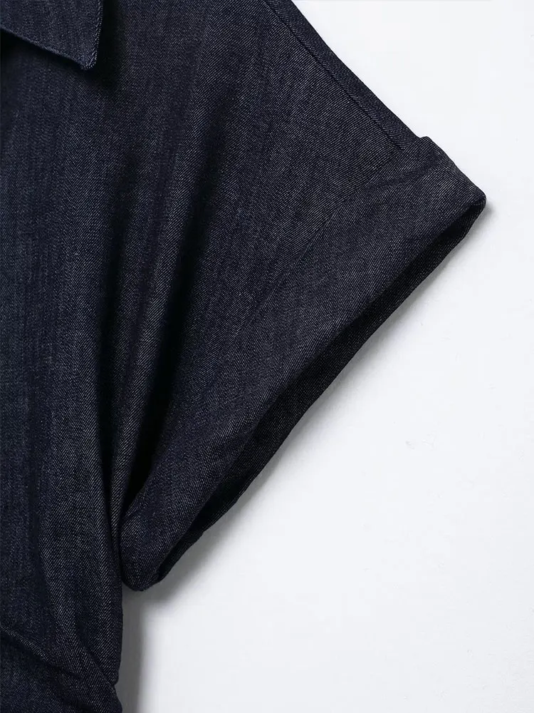 NLZGMSJ 2025 Spring Sleeveless Denim Midi Dress Women Button Long Dress Woman Dresses for Women Streetwear Basic Casual Dress - Image 6