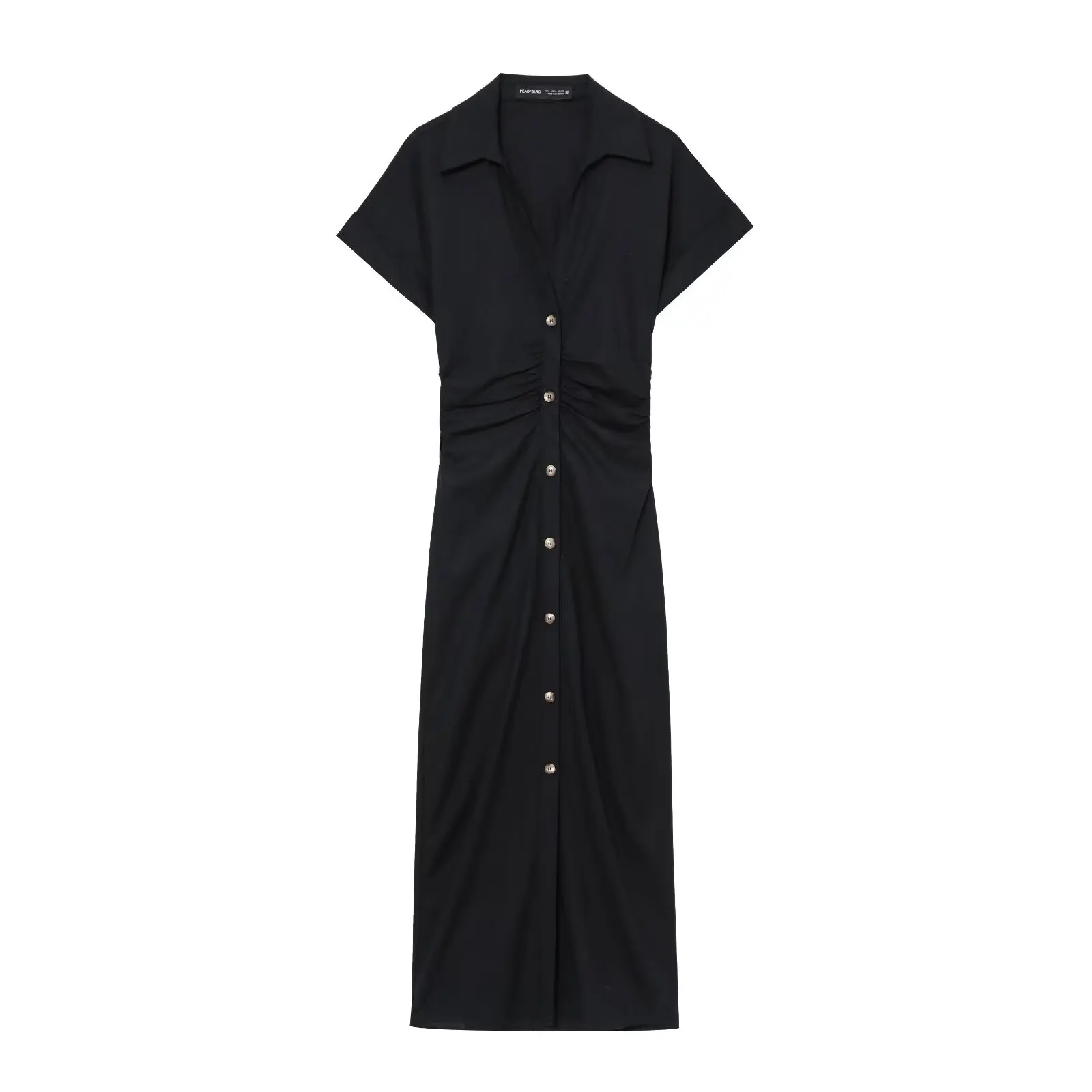 ETJ 2025 Spring/Summer New TRAF Women's elegant holiday style refreshing and comfortable short-sleeved V-neck MIDI dress - Image 3