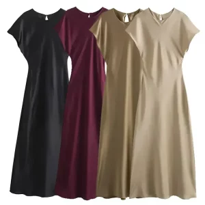 TRAFSHE Midi Satin Dress Woman Long Dresses For Women Chic And Elegant Evening Dresses Female Party Dress