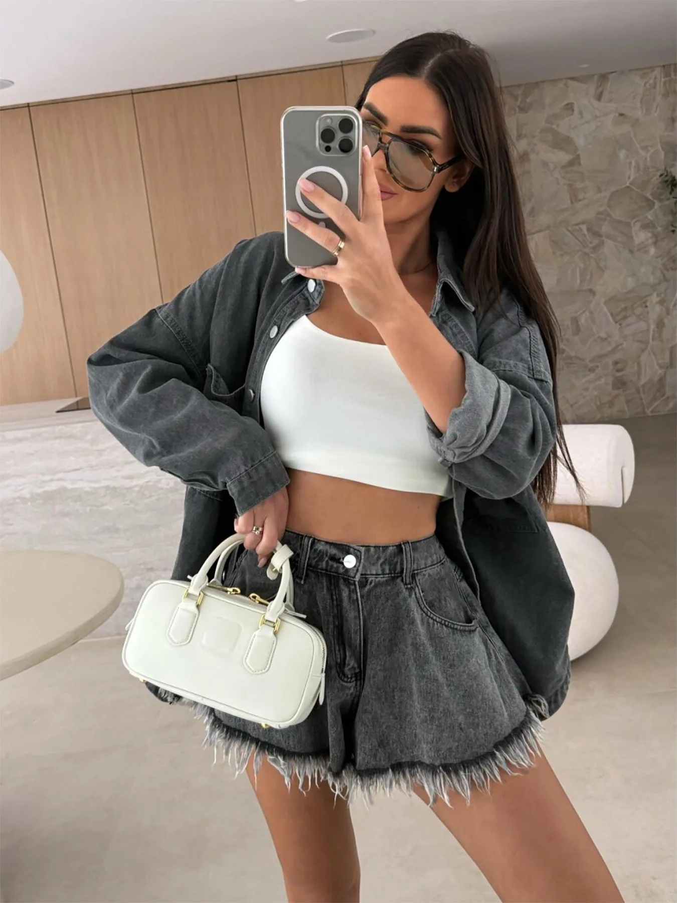 Jean Shorts Woman High Waist Booty Shorts Women Loose Denim Shorts Dark Gray Short Jeans Summer Street Wear Clothes XS Clothing - Image 2