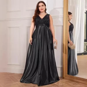 Plus Size Sexy Long Dress Sexy Open-Back Slimming Fish Tail Bridesmaid Dress Evening Dress For Plump Women