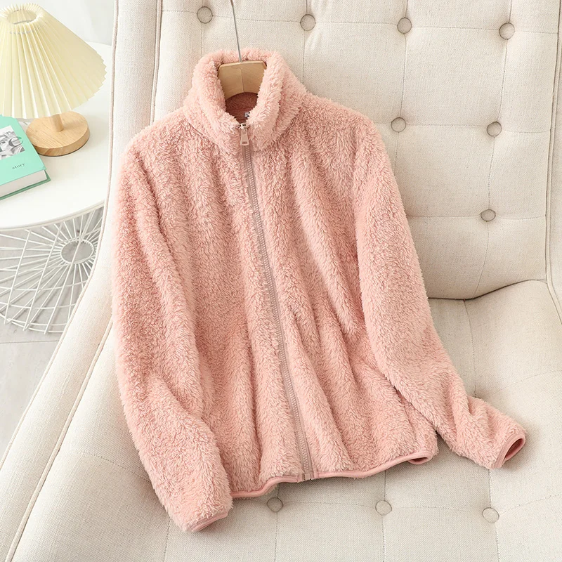 Women's Fleece Coat Winter Warm Thicken Jacket Two-Sided Wear Double-Sided Velvet Coral Fleece Coats Polar Fleece Jackets - Image 5