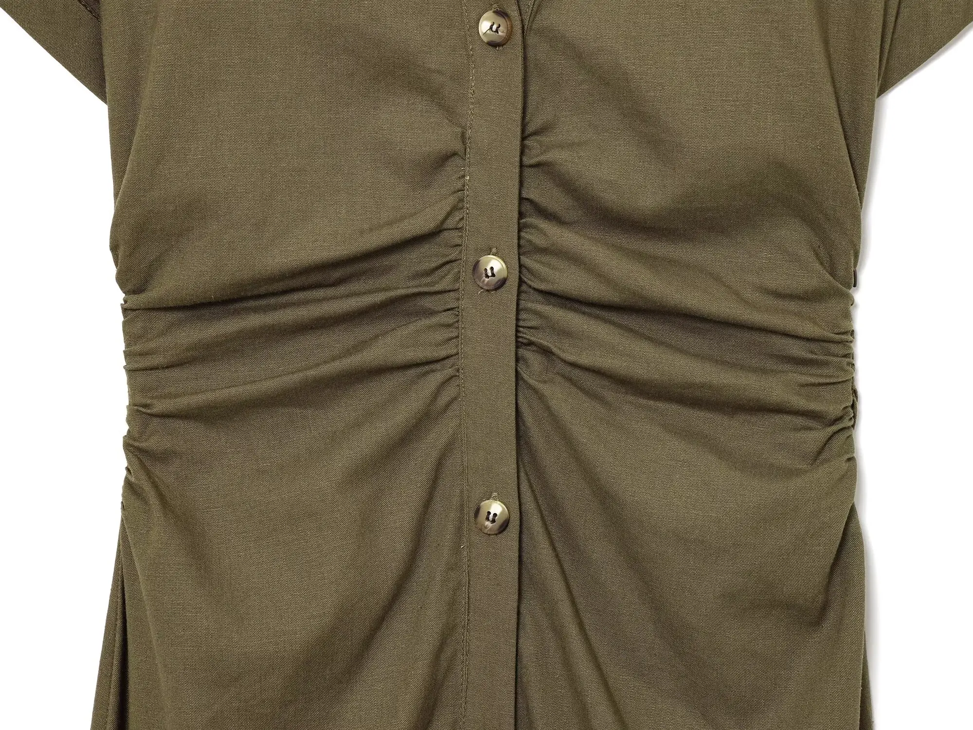 ETJ 2025 Spring/Summer New TRAF Women's elegant holiday style refreshing and comfortable short-sleeved V-neck MIDI dress - Image 4