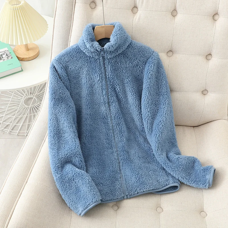 Women's Fleece Coat Winter Warm Thicken Jacket Two-Sided Wear Double-Sided Velvet Coral Fleece Coats Polar Fleece Jackets - Image 3