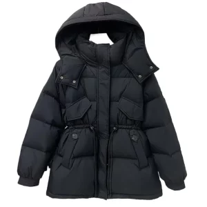 90 Eiderdown Factory Direct Sales in The Long Down Jacket Female Winter Korean Version of Waist Show Small Bread Suit Down Coats